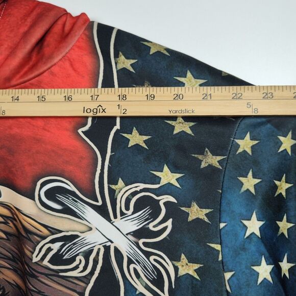 One Nation Under God Jesus Hoodie Men's XL Graphic Print America Eagle Patriotic - Picture 3 of 10